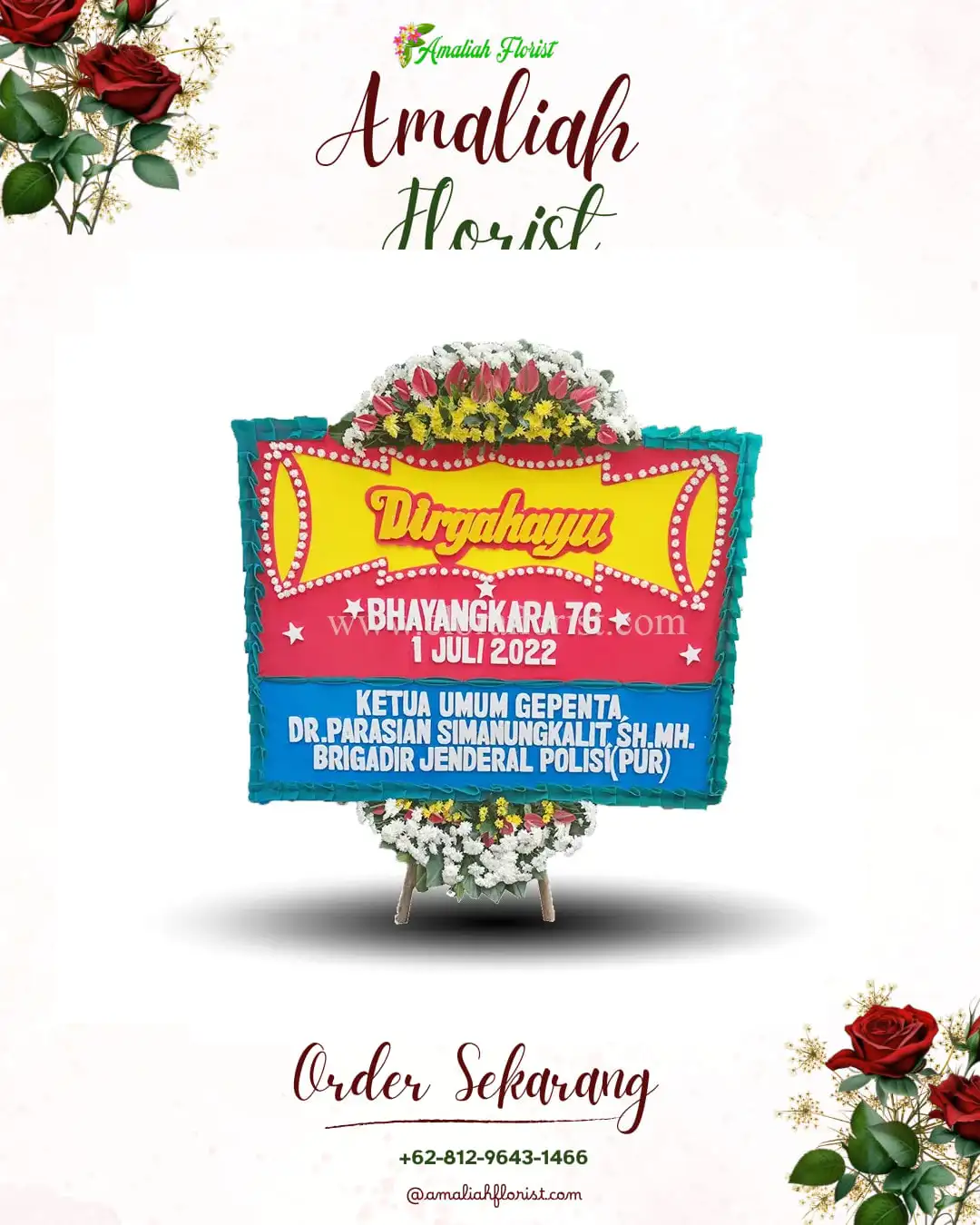 Papan Bunga HUT Ulang Tahun Lima Puluh Kota